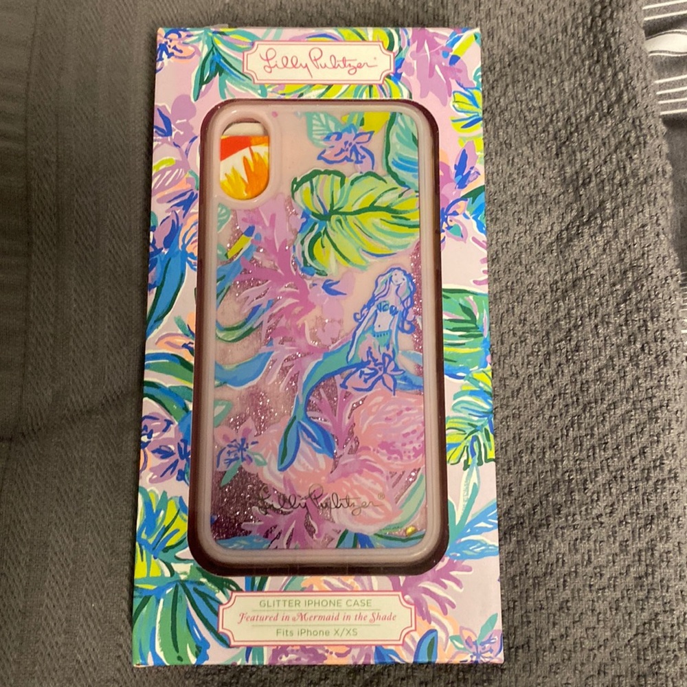 Lilly pulitzer iphone case X/Xs Glitter iphone case